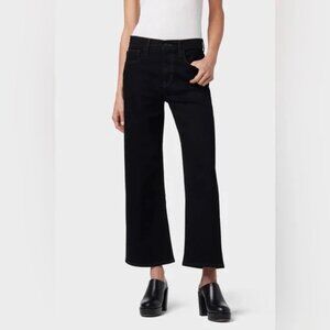 Hudson Rosalie High Waist Wide Leg Ankle Jeans in Black Rinse Womens Size 28